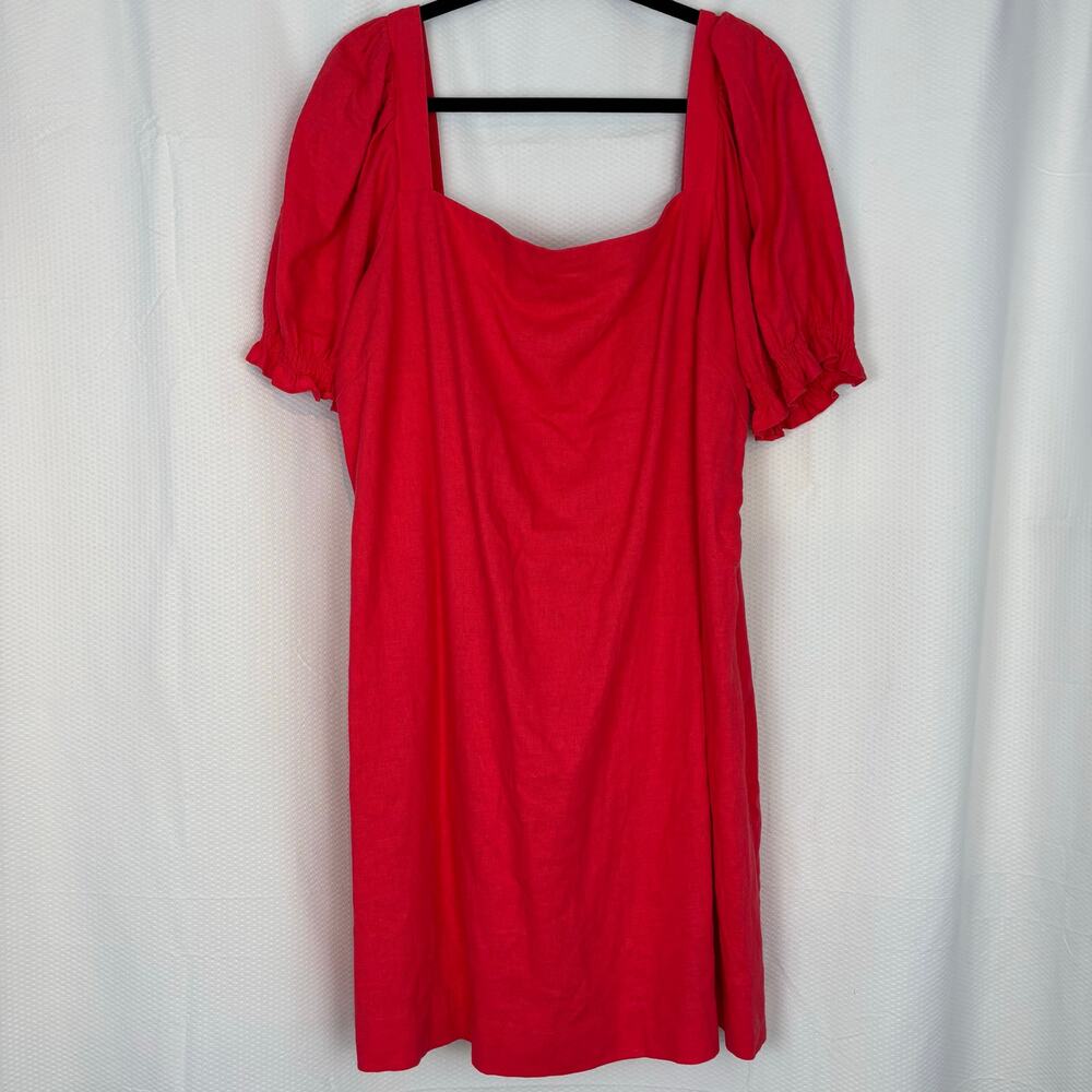 Nwt Draper James Rsvp Linen Blend Red Midi Dress … - image 2